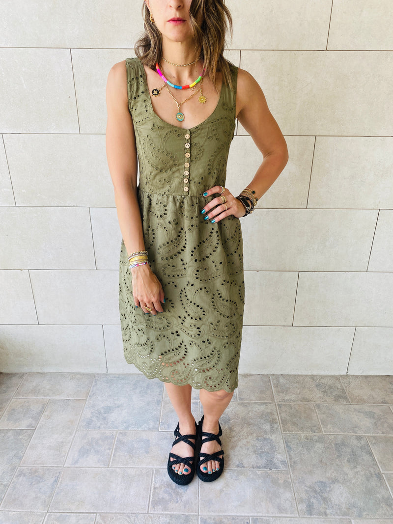 Olive Anglaise Playa Dress