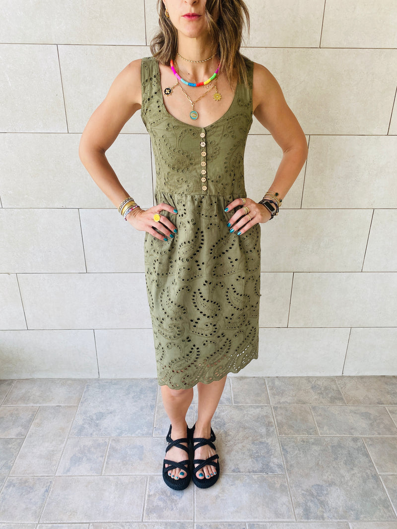 Olive Anglaise Playa Dress