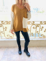 Camel Beige Pocket Sweater