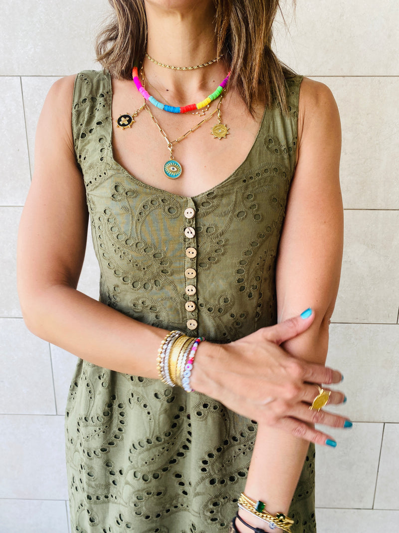 Olive Anglaise Playa Dress