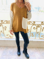 Camel Beige Pocket Sweater