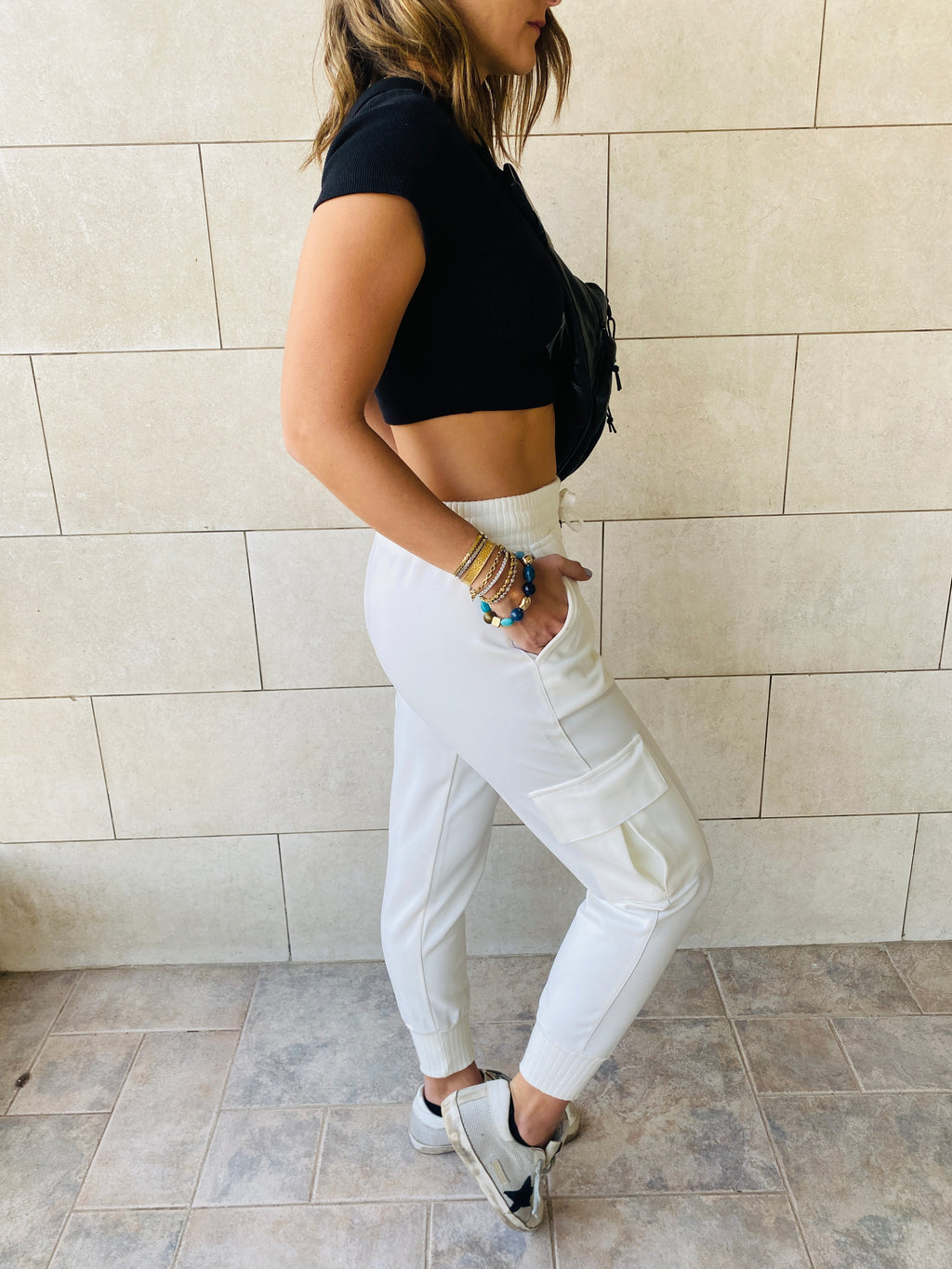 White Cargo Pants