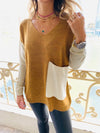 Camel Beige Pocket Sweater