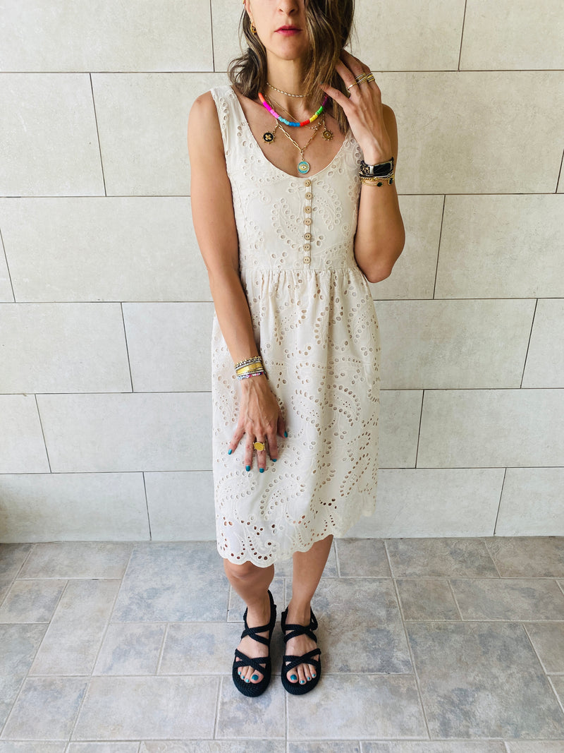 Beige Anglaise Playa Dress