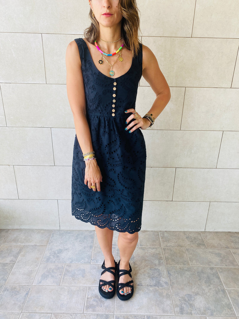 Black Anglaise Playa Dress