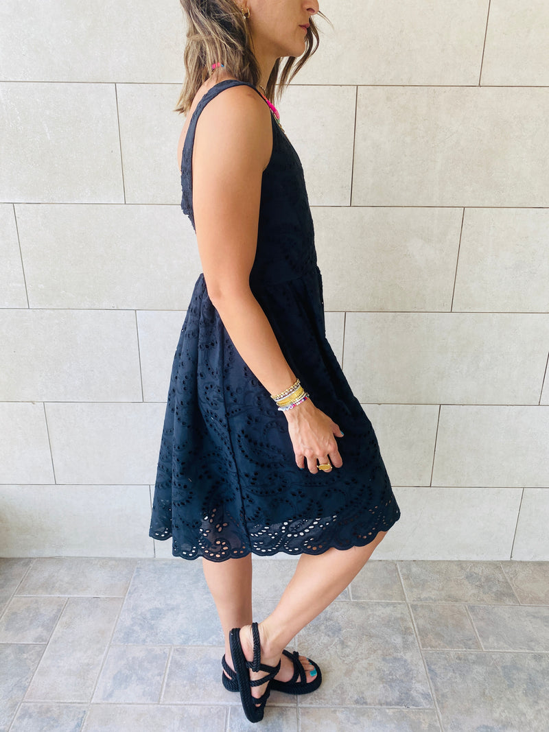 Black Anglaise Playa Dress