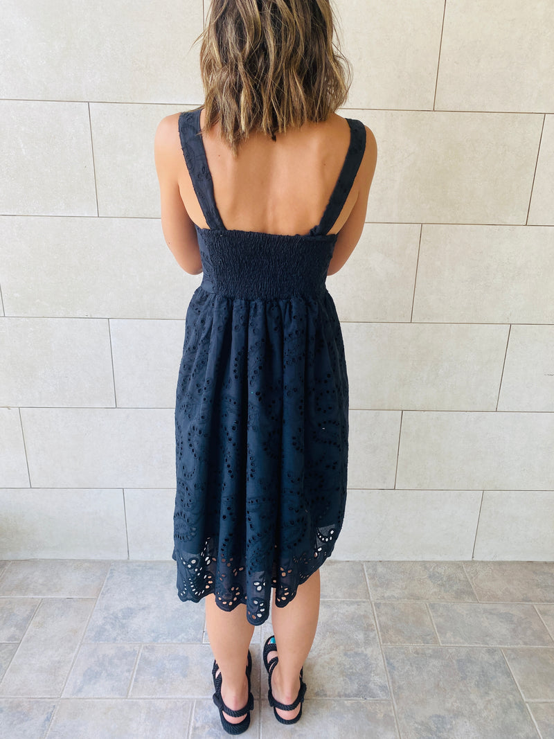 Black Anglaise Playa Dress