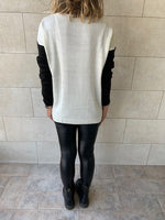 Ivory Black Pocket Sweater