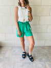 Green paperbag Linen shorts