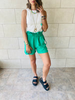 Green paperbag Linen shorts