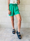 Green paperbag Linen shorts