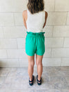 Green paperbag Linen shorts