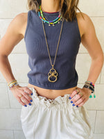 White & Lilac & Grey Crop Set
