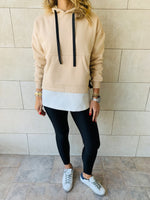 Beige Combined Hoodie
