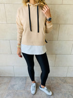 Beige Combined Hoodie