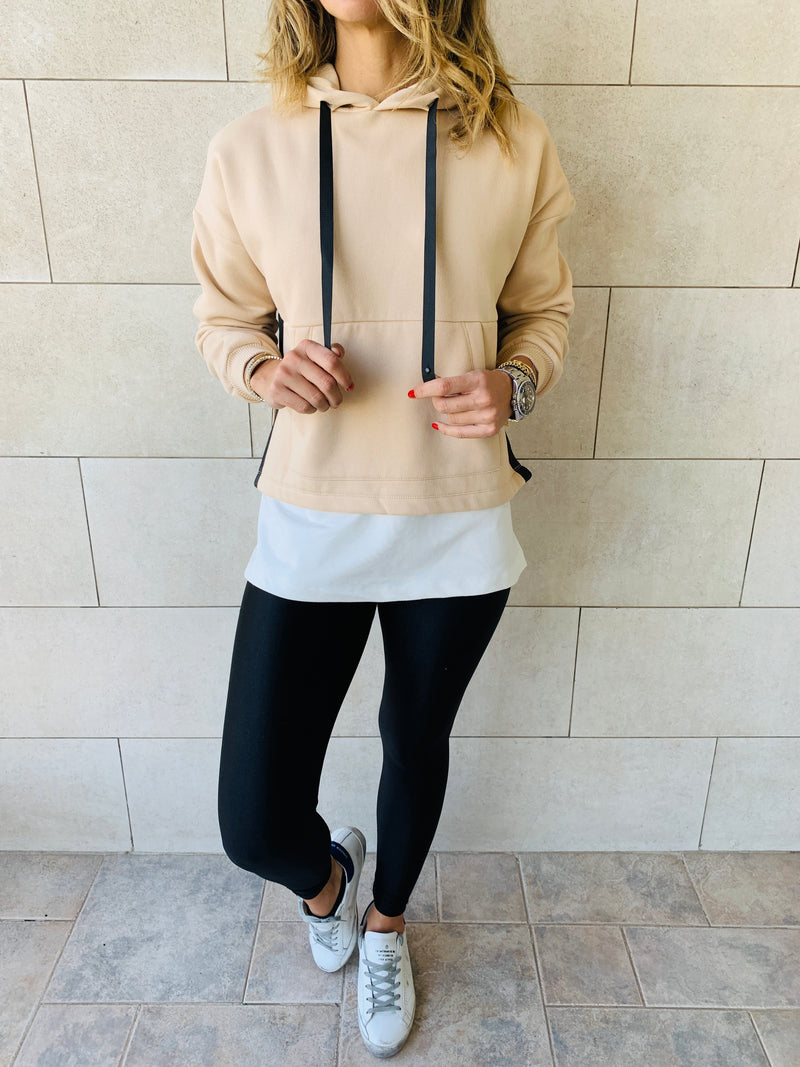Beige Combined Hoodie