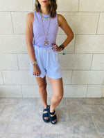 White Paperbag Linen Shorts