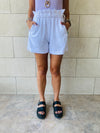White Paperbag Linen Shorts