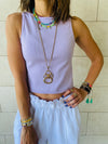 White & Lilac & Grey Crop Set