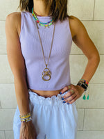 White & Lilac & Grey Crop Set