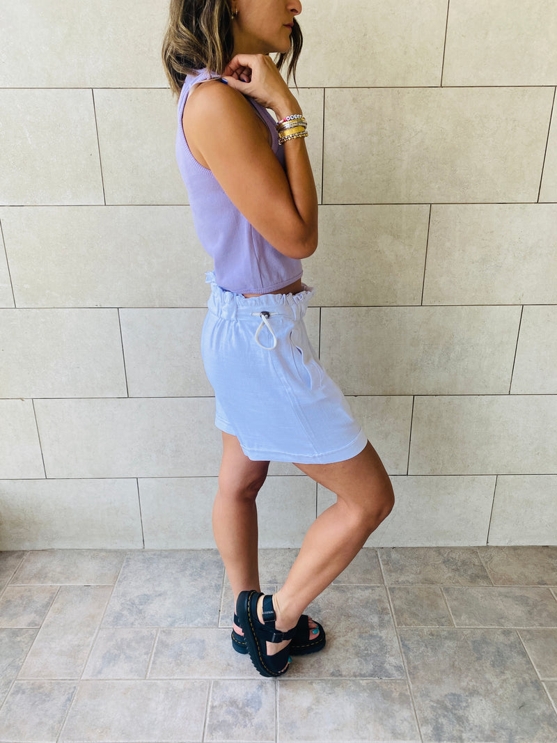 White & Lilac & Grey Crop Set