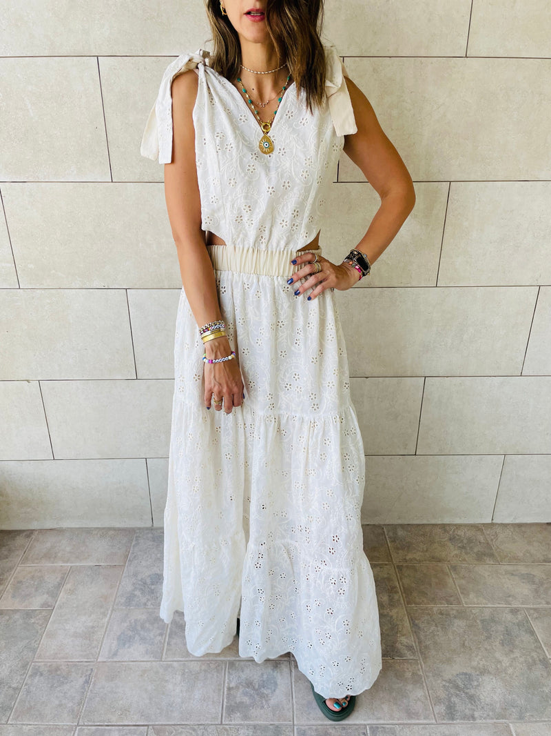 Beige Side Cut Out Dress