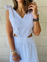 White Side Cut Out Dress