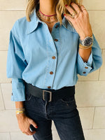 Blue Tucked In Denim Shirt