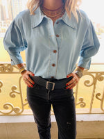 Blue Tucked In Denim Shirt