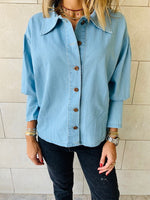 Blue Tucked In Denim Shirt