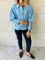 Blue Tucked In Denim Shirt