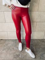 Red Frillu Leather Signature Fit Leggings