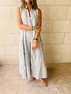 Grey Checkered Tiered Dress