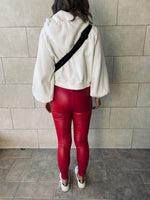 Red Frillu Leather Signature Fit Leggings