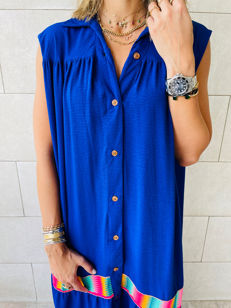 Blue Sleeveless Verona Dress