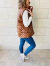 Copper Leather Puffer Vest