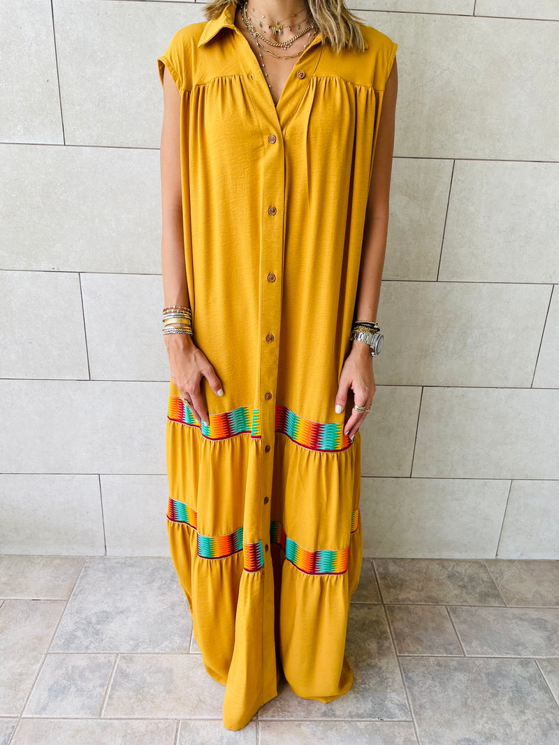 Mustard Sleeveless Verona Dress