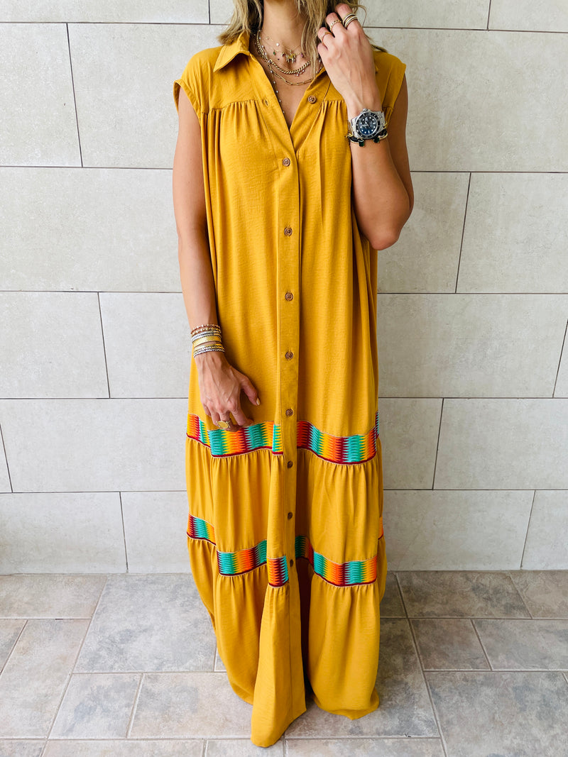 Mustard Sleeveless Verona Dress