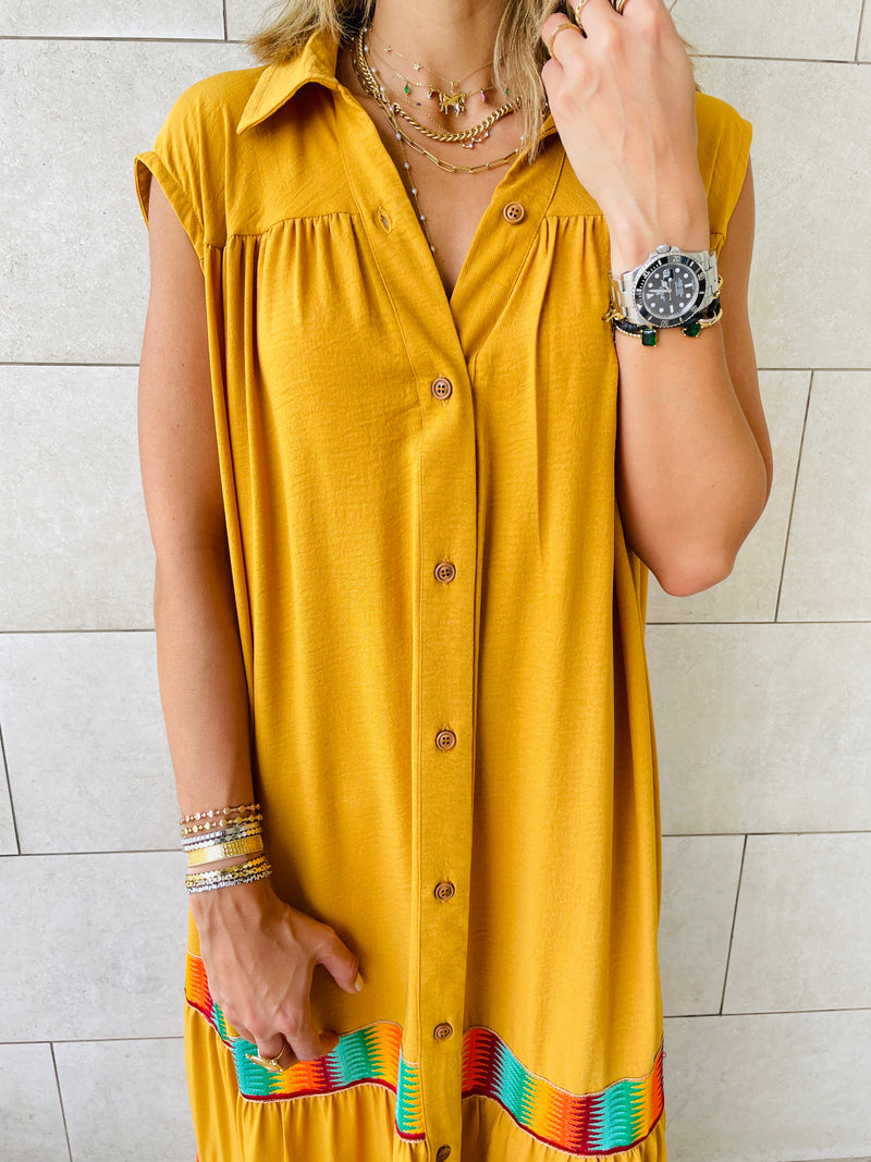 Mustard Sleeveless Verona Dress