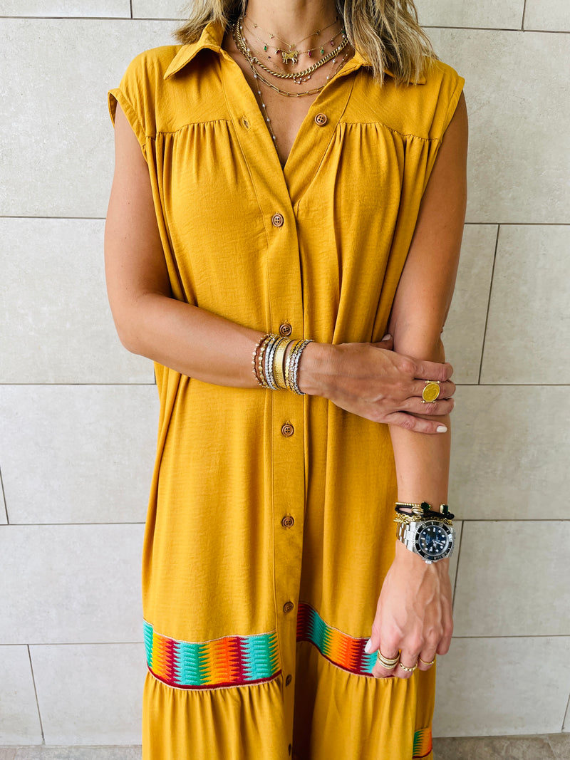 Mustard Sleeveless Verona Dress