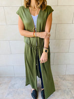 Olive Tie Vest