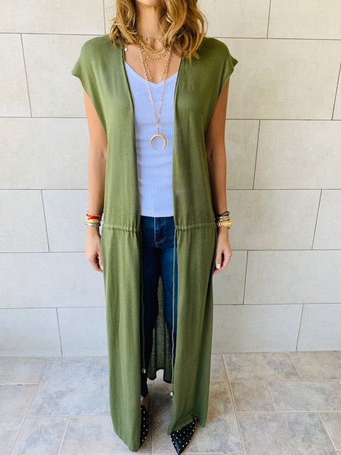 Olive Tie Vest