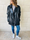 Black Longline Leather Jacket