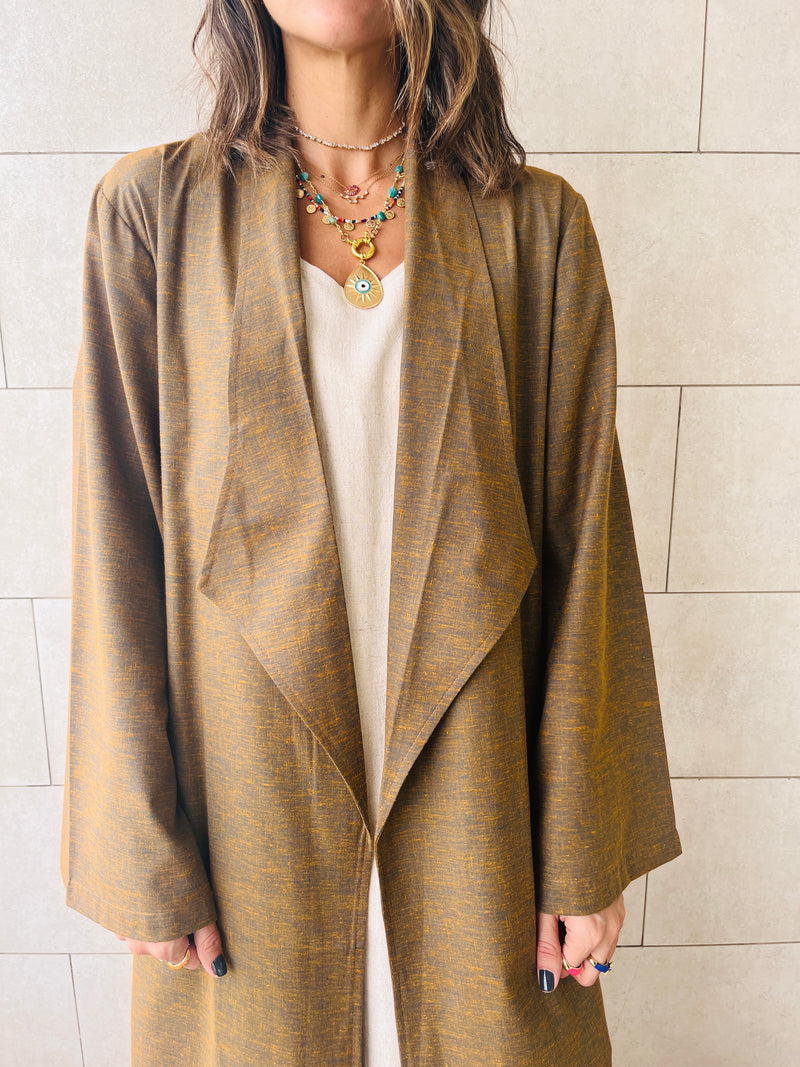 Brown Marrakech Linen Kimono