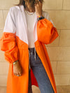 Orange Looking Sporty Colorblock Overshirt