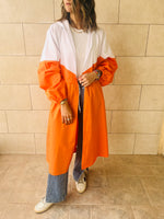 Orange Looking Sporty Colorblock Overshirt