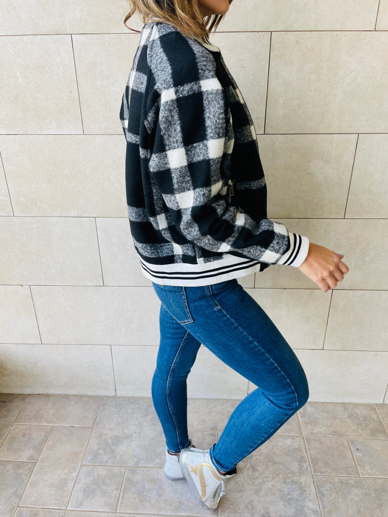 Plaid Bomber Jacket