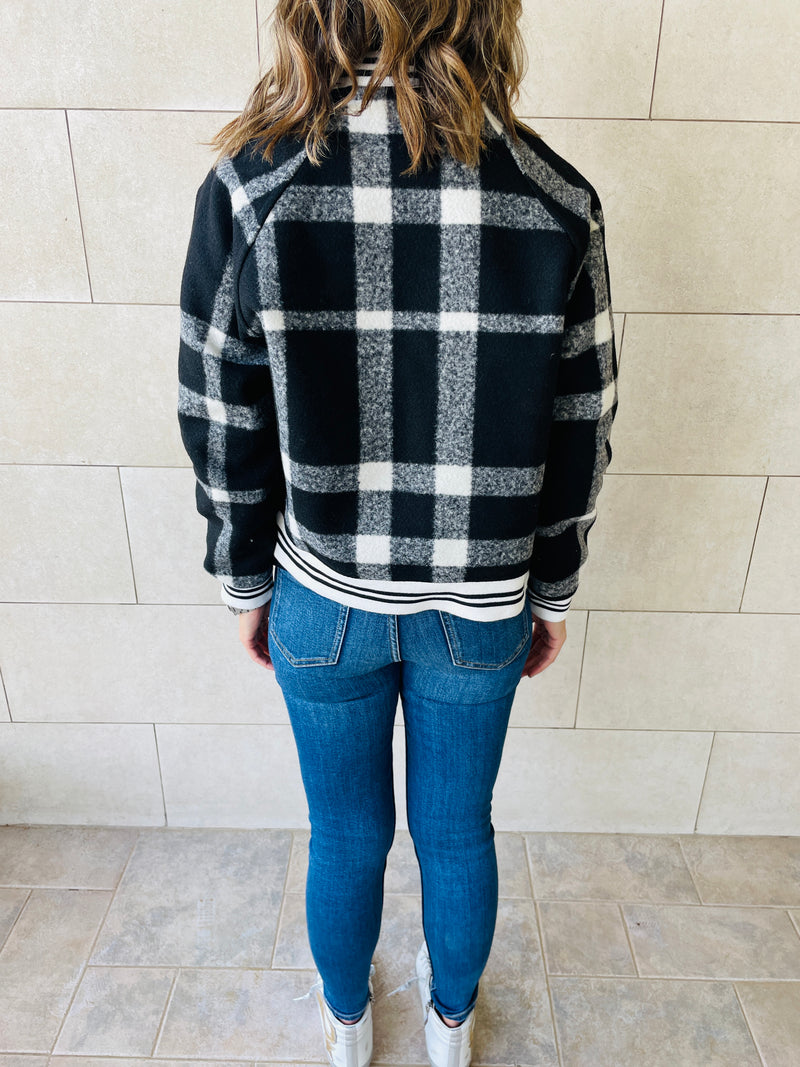 Plaid Bomber Jacket