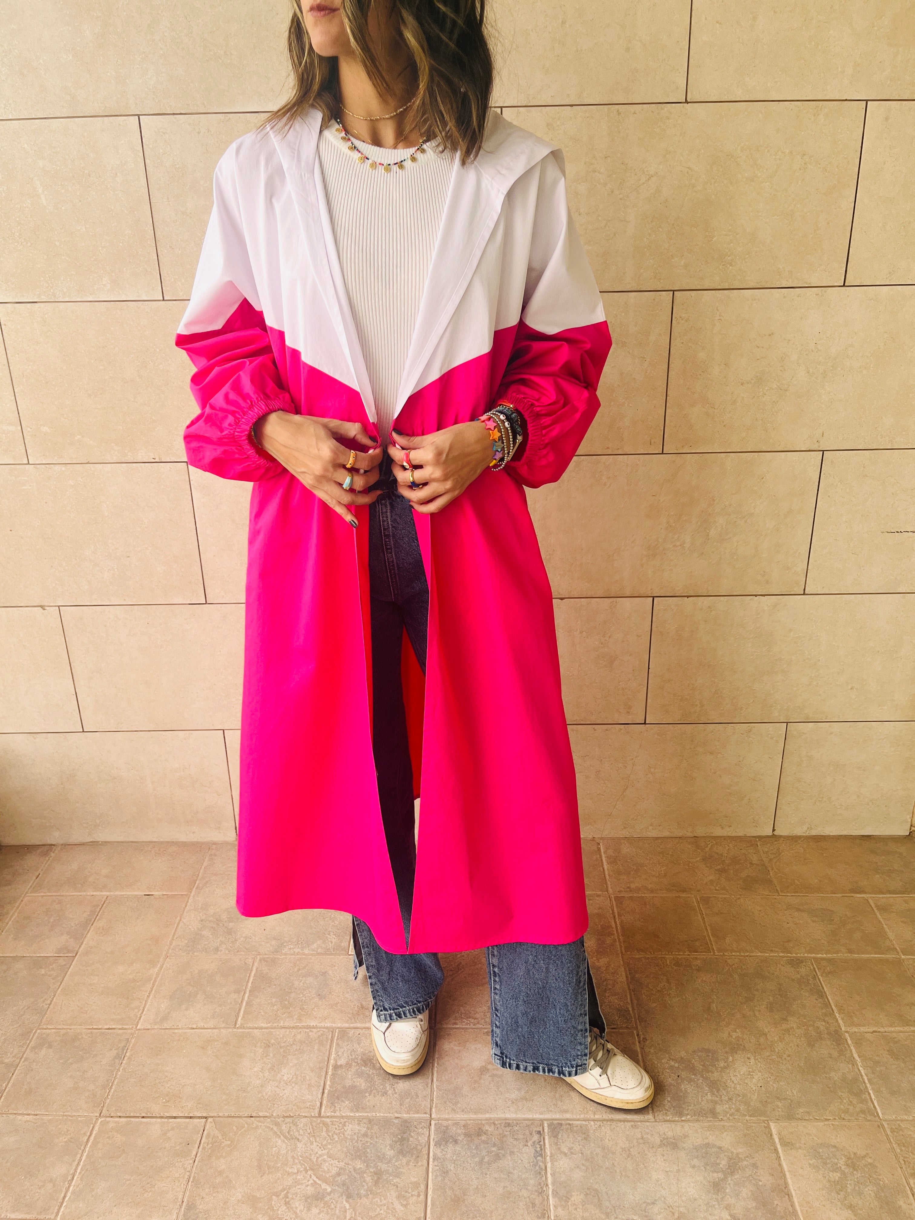 Fuchsia Looking Sporty Colorblock Overshirt