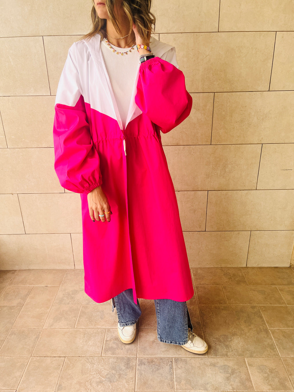 Fuchsia Looking Sporty Colorblock Overshirt